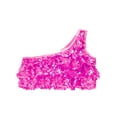 thumbnail image 3 of Haitryli Kids Girls One Shoulder Sequins Hip Hop Jazz Ballet Dance Tank Crop Tops Vest Performance Shirt Dancewear Hot Pink 10, 3 of 5