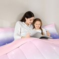 thumbnail image 4 of Manfei Minimalist Stars Full Size Comforter Sets,Watercolor Gradient Bedding Comforter Set,Pink Purple White,Pink Reversible,3pcs,1 Comforter and 2 Pillowcases, 4 of 7