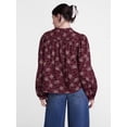 thumbnail image 4 of Scenario Women's and Women's Plus Quilted Detail Long Sleeve Top, Sizes XS-4X, 4 of 6