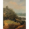 thumbnail image 2 of Adriaen Bloemaert 12x14 Black Ornate Wood Framed Double Matted Museum Art Print Titled: A River Landscape with a Ruin and Figures, 2 of 5