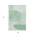 thumbnail image 3 of HomeRoots 655832 5 x 8 ft. Green & Ivory Geometric Transitional Washable Machine Made Rectangle Area Rug with UV Protection, 3 of 8