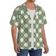 thumbnail image 2 of Fotbe Daisy Plaid Green Camisa Estampada de Manga Corta para Hombre, Casual de Verano, Estilo Playero, Sin Arrugas-X-Large, 2 of 5