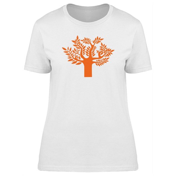 Orange Tree Minimal Art T-Shirt Women -Image by Shutterstock, Female x-Large