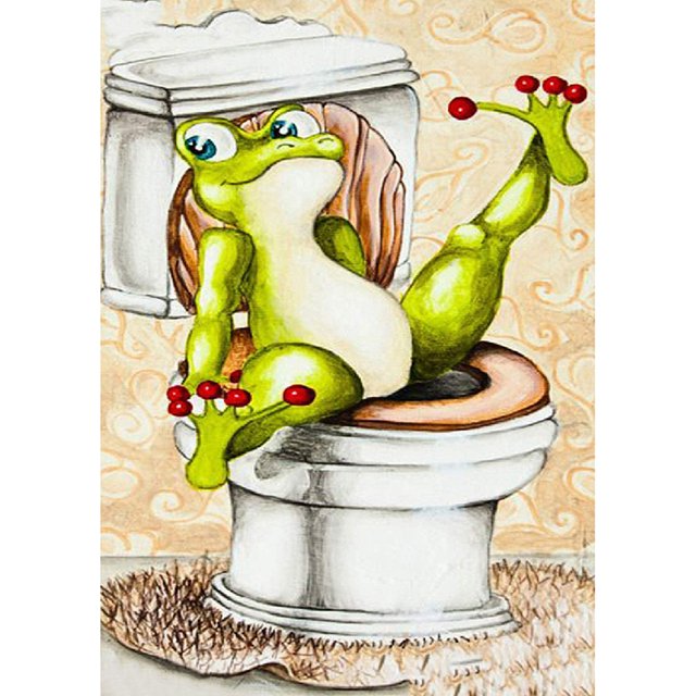 Diamond Painting (DE5395) 5D DIY Kit de rana tranquila dibujo cuadrado (A1322) 50x70cm Hugtrwg Para estrenar