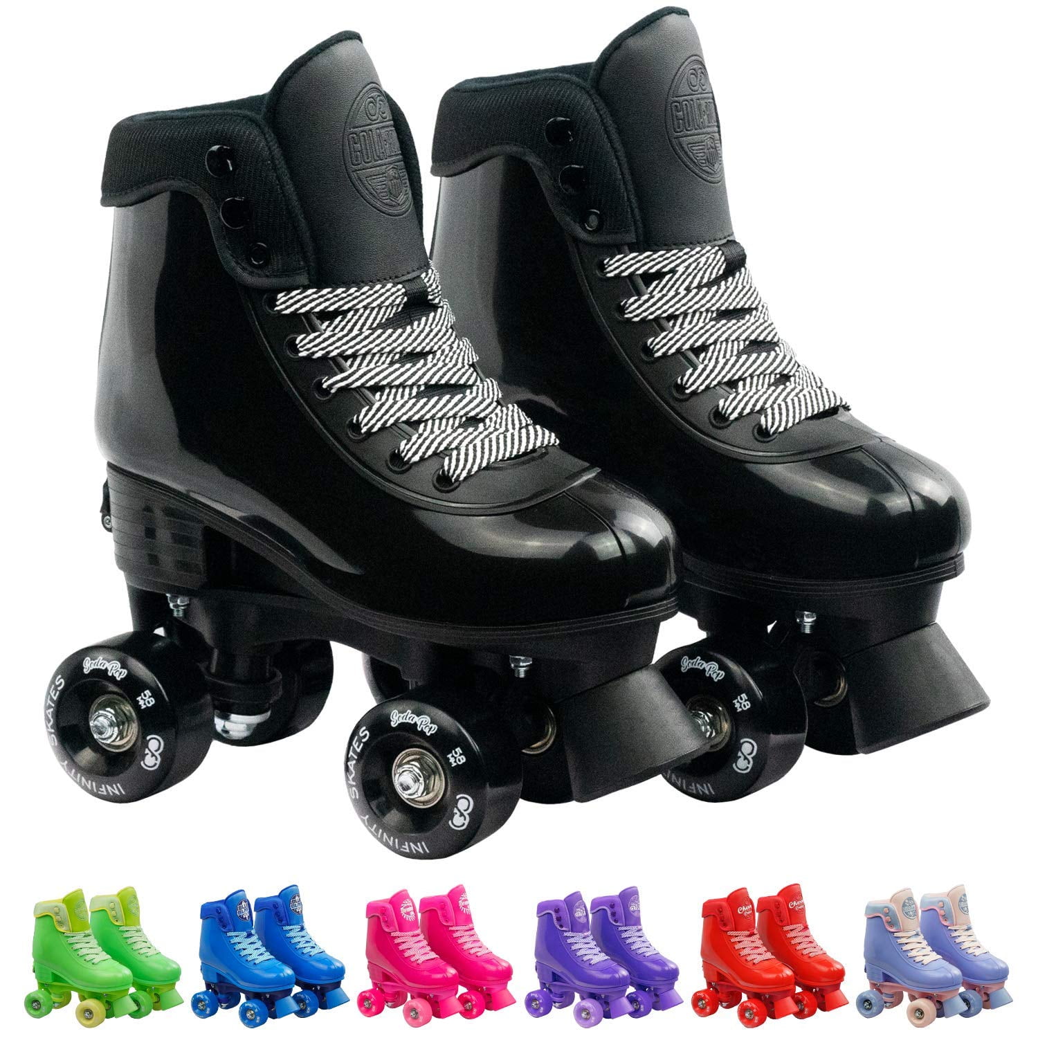 Soda Pop Adjustable Roller Skates by Infinity Skates (Cola, Small J12