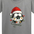 thumbnail image 4 of Inktastic Soccer Ball Christmas Lights Santa Hat Youth T-Shirt, 4 of 5