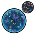 thumbnail image 2 of Indoor 12' Voice-Activated Luminous Decoration Wall Clock With LED Night Light Seamless Pattern with Butterflies, 2 of 8