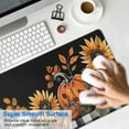 thumbnail image 4 of Happy Thanksgiving Fall Pumpkin Sunflower Large Gaming Mouse Pad Extended Desk Mouse Pad with Stitched Edges, Non-Slip Base, Water Resist Keyboard Pad for Gamer, Office & Home, 31.5 X 11.8 in, 4 of 7