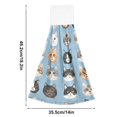 thumbnail image 6 of Yayeee Kitchen Hanging Hand Towels Set of 2 with Loop Bathroom Absorbent Tie Towel, Vibrant Cute Cat, 6 of 7