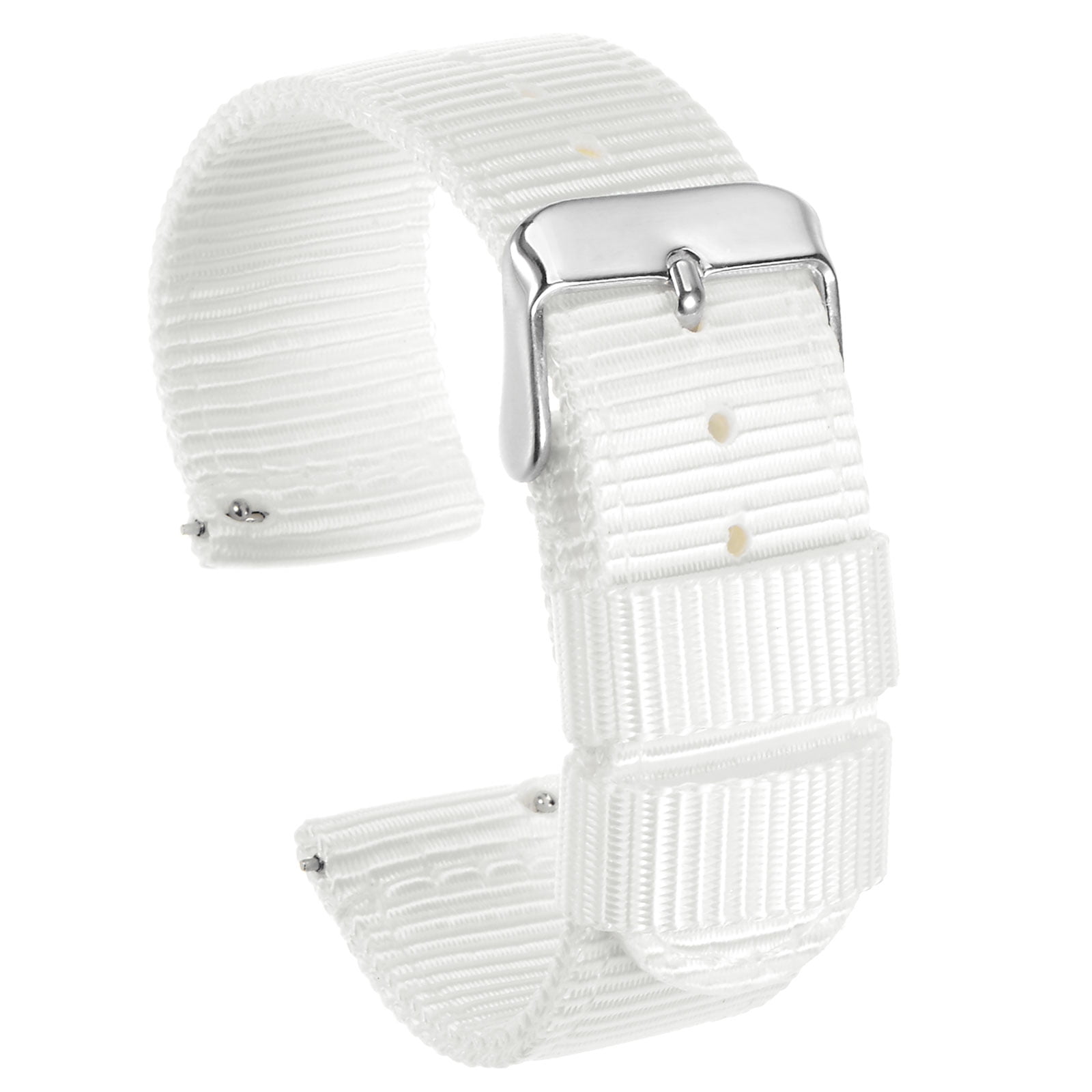 Unique Bargains White Nylon Watch Band 20mm Width Durable Nylon Strap with Silver Buckle Canvas Watchband Walmart