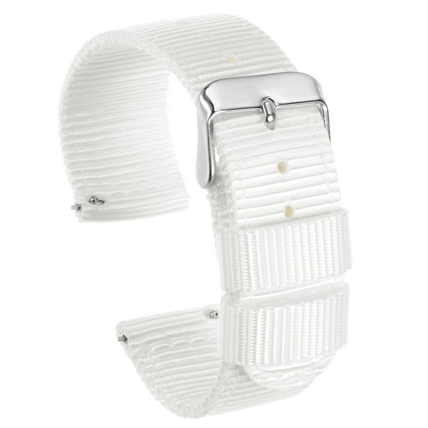 Amarillo Nylon Reloj Correa 20mm Ancho Duradero Nylon Correa con Plata Hebilla, Universal Reemplazo Lienzo Reloj Correa 24
