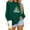 Green, variant on Women's Round Neck Merry Christmas Printed Long Sleeved Top Sweatshirts