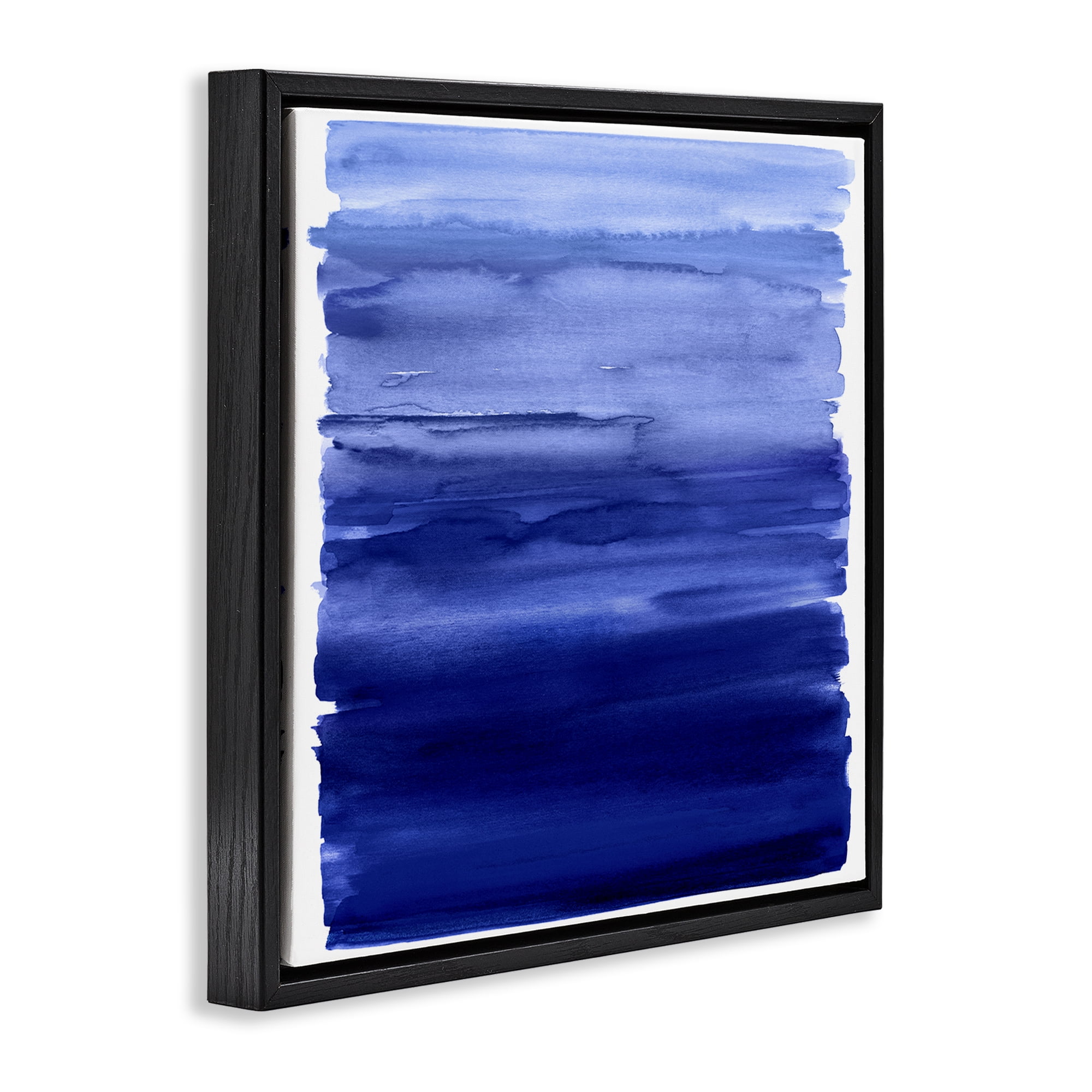 Stupell Industries Indigo Ombre Gradient Black Framed Floater Canvas Wall Art, design by Allie Corbin