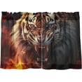 thumbnail image 2 of Flame Tiger Half Window Tier Curtains 24 Inch Blackout Thermal Insulating Kitchen Linen Tier Curtains for Kitchen, Bathroom, Cafe Home Decor, 2 of 7