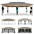 thumbnail image 5 of COBIZI 12x20 Heavy Duty Canopy Gazebo Outdoor Gazebo with 6 Netting and Curtains 100% Waterproof Party Wedding Tents with Double Roof and Metal Steel Frame for Backyard, Patio, Lawn, Garden, Gray, 5 of 13