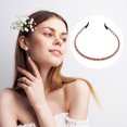 thumbnail image 4 of Unique Bargains 1 Pcs Hairband for Women 2 Rows Rhinestone Headband Purple 0.31 Inch Wide, 4 of 5