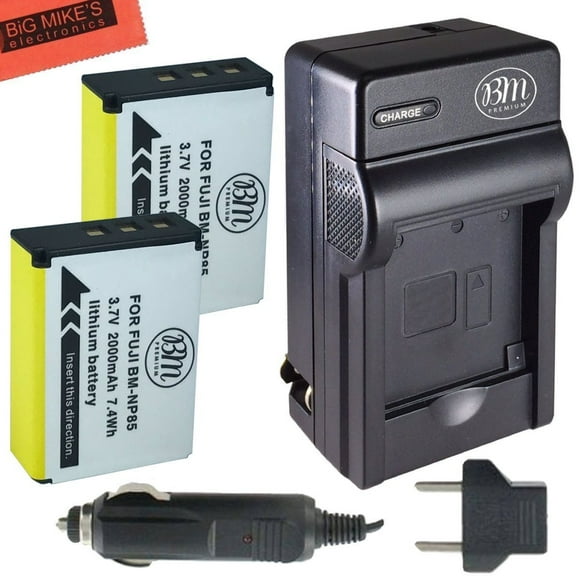BM Premium Lot de 2 Batteries NP-85 et Trousse de Chargeur pour Fujifilm FinePix S1, SL240, SL260, SL280, SL300, SL305, SL1000 Batterie d'Appareil Photo Numérique