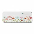 thumbnail image 1 of Flower Computer Mouse Pad, Romantic Design with Flowers Hearts Birds and Leaves Stripes Lines Artwork Print, Rectangle Non-Slip Rubber Mousepad Large, 31" x 12" Gaming Size, Multicolor, by Ambesonne, 1 of 2