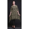 thumbnail image 3 of Bimba Black Blocks Block Women Kurtas Ethnic Printed Asymmetric Summer Wear Tops For Women Large, 3 of 6