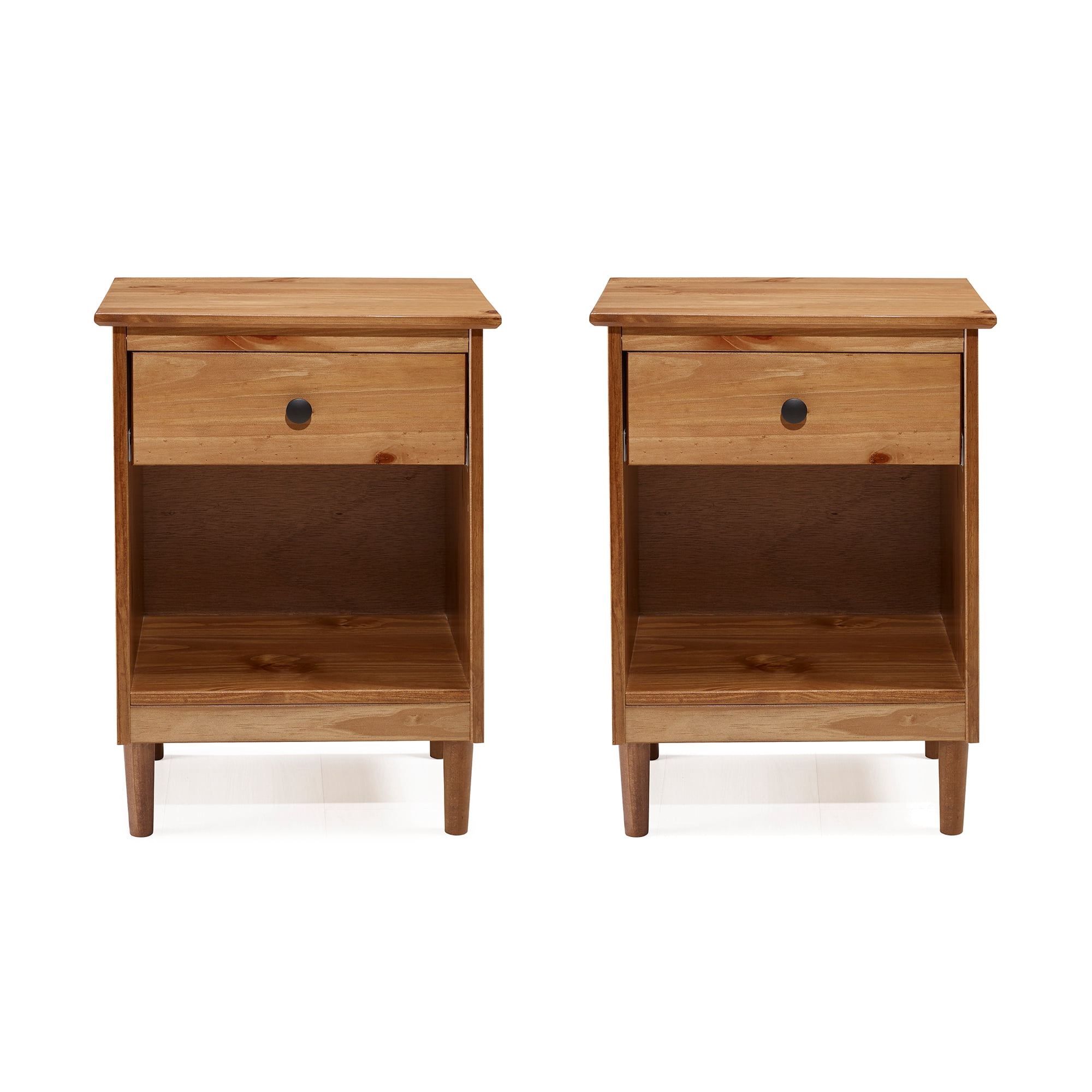 Wright Mid Century Caramel Nightstand By Bellamy Studios Set Of 2 Walmart Com Walmart Com