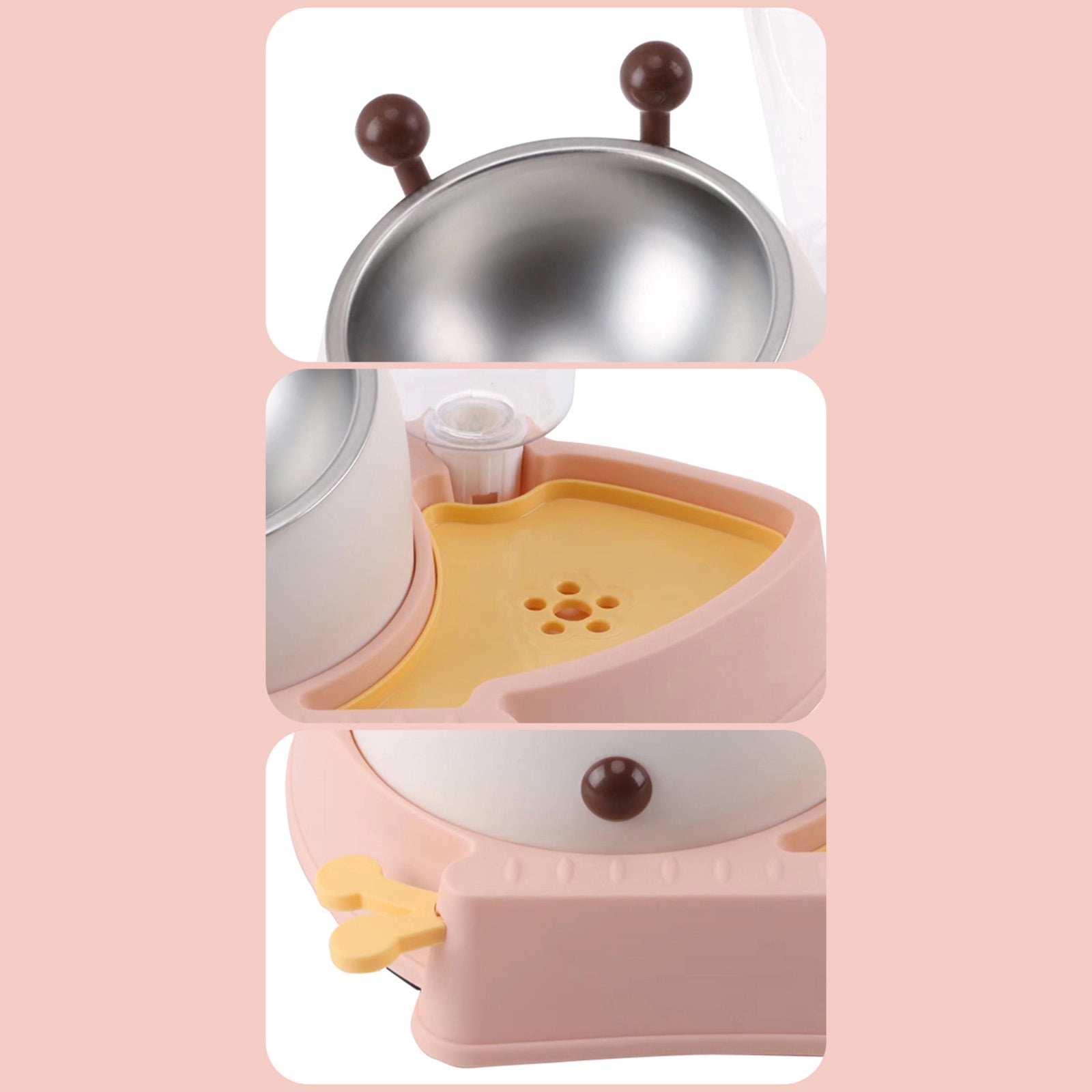 Pet Automatic Feeder Set Dog Bowl Waterer Slanted Raised Stainless Steel Bowl Re-fill Water Dispenser
