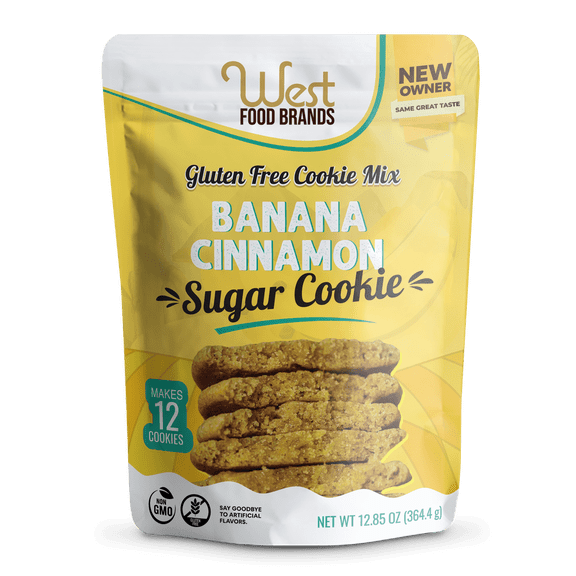 West Food Brands Banana Cinnamon Cookie Mix for Baking, Allergen & Gluten-Free Baking, 12.85 oz