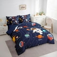 thumbnail image 3 of jejeloiu Cartoon Astronaut 7-Piece Twin Bedding Sets,Outer Space Bedding Comforter Set,Galaxy Planet Sheet Sets For Boys,Microfiber Bedroom Decor Reversible, 3 of 8