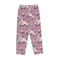 thumbnail image 6 of Uemuo Rose Flowers Pattern Women's Wide Leg Palazzo Lounge Pants with Pockets Light Weight Loose Comfy Casual Pajama Pants-Large, 6 of 9