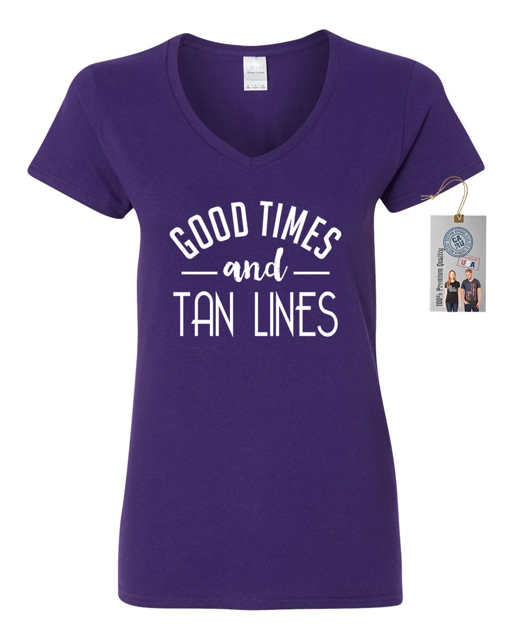 Custom Apparel R Us - Good Times and Tan Lines Summer Shirt Womens V ...