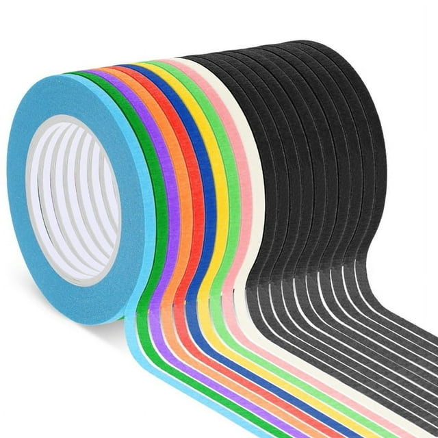 20 Rollos de Cinta Adhesiva para Pizarra 1/8 Pulgada, Gráfica, Rayas Borrado en Seco, Drapeado, Cuadrícula