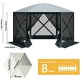 thumbnail image 2 of Dextrus 12x12ft Portable Pop Up Canopy Outdoor Screen Tent Gazebo with Mesh Windows and Carry Bag, Gray, 2 of 5