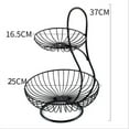 thumbnail image 4 of 2 Tire/3 Tier Simple Round Metal Household Fruit Plate Tray Stand Storage Basket Black 2 Tier, 4 of 8