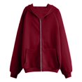 thumbnail image 3 of Dgankt Womens Sweatshirt Solid Sweater Zipper Hooded Cardigan Sweater Long Sleeve Top Sweater,Size S-2XL, 3 of 3