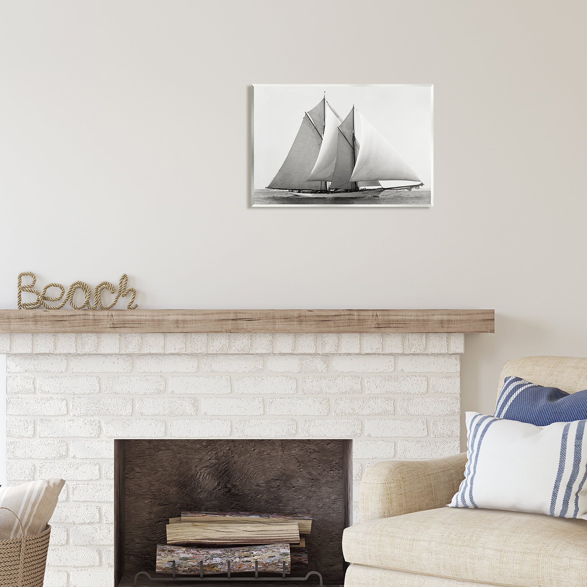 Stupell Industries Majestic Ship Ocean Photography Coastal Painting Unframed Art Print Wall Art