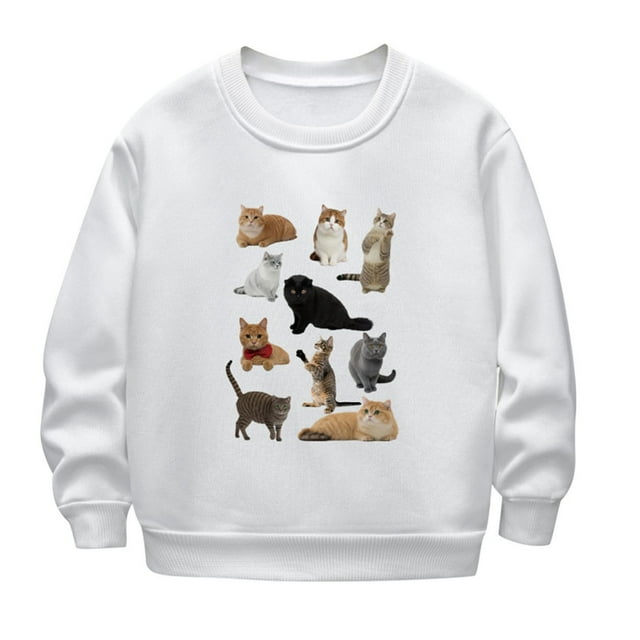 Chandail à Imprimé Animal pour Filles Enfants 2-12 Ans Manches Longues Col Rond Haut en Molleton Décontracté Confort Épais