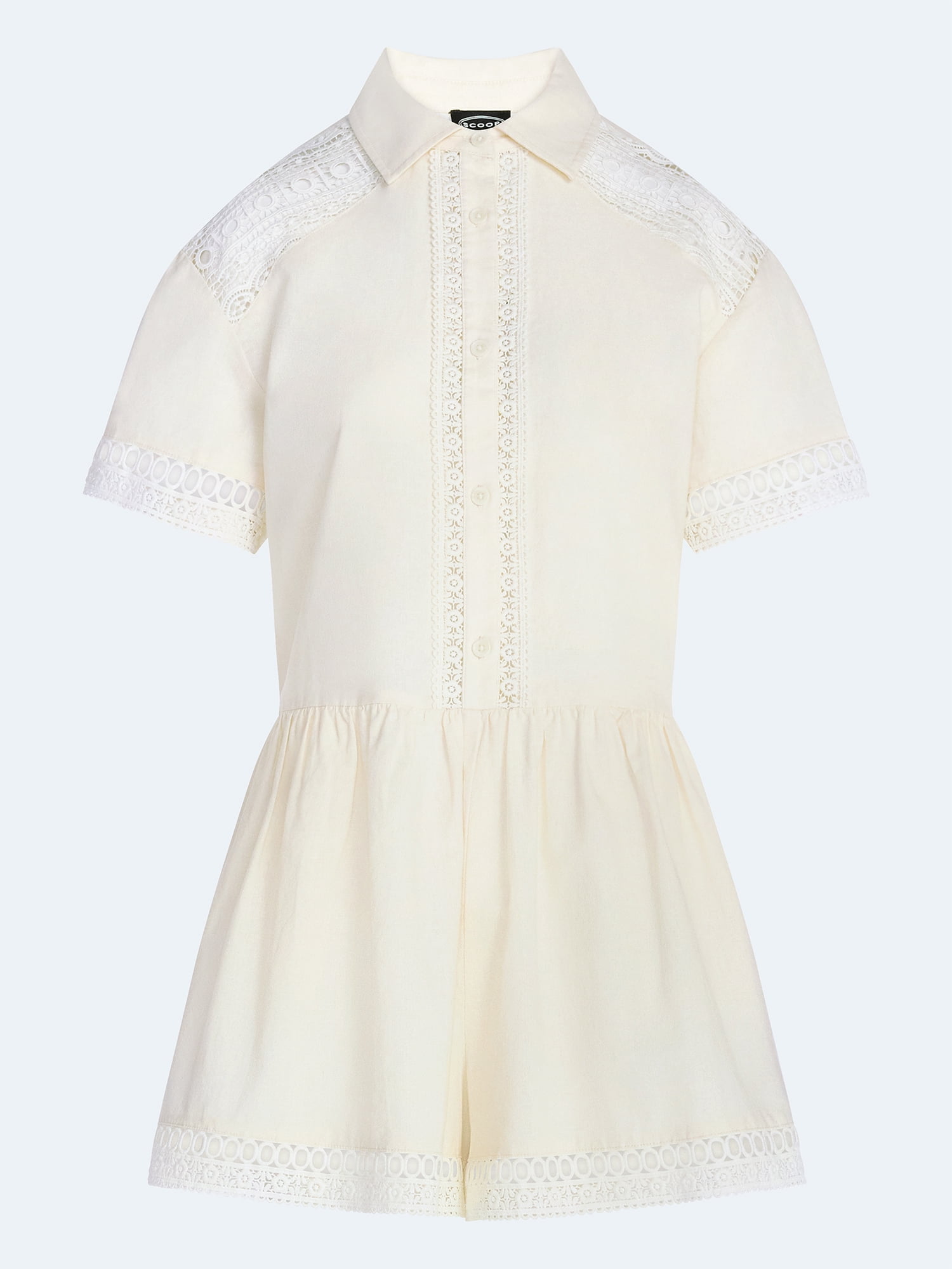 Scoop Women's Crochet Romper, Sizes XS-4XL