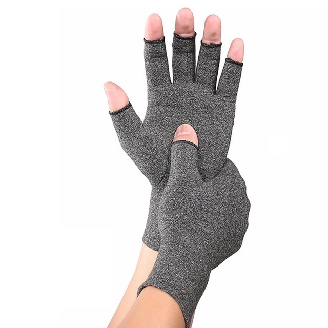 Visland 1 Paire de Gants de Compression pour l'Arthrite Gants Sans Doigts de Réhabilitation Gants de Thérapie Anti-Arthrite Soutien du Poignet Bracelet