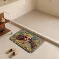 thumbnail image 5 of Girls Be A Daffodil Print Bath Rug, Coral Velvet, 20"x32",Ultra Soft and Non-Slip Bathroom Rugs, Water Absorbent and Machine Washable, 5 of 8