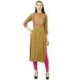 thumbnail image 3 of Phagun Womens Rayon Straight Tunic Kurta Open Front Kurti Mandarin Collar Indian Top, 3 of 9