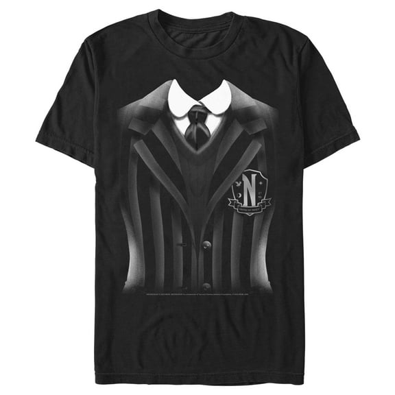 Men's Wednesday Nevermore Academy Uniform  Graphic Tee Black Large