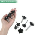 thumbnail image 4 of Uxcell 4-Pack Star Clamping Knobs, M8x55mm Male Thread Hand Tightening Screw Machine Handle Replacement [39mm, Black], 4 of 7
