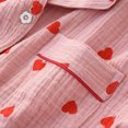 thumbnail image 7 of XIAONU Women's Heart Print Sleepwear Set Loose Long Sleeve Notched Collar Loungewear Set Breathable Sweet Sleep Pajamas, 7 of 7