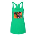 thumbnail image 2 of Wild Bobby, Cute Smiling Neon Pitbull Dog Breed Dog Lover Tri-Blend Racerback Tank Top, Envy, Small, 2 of 3