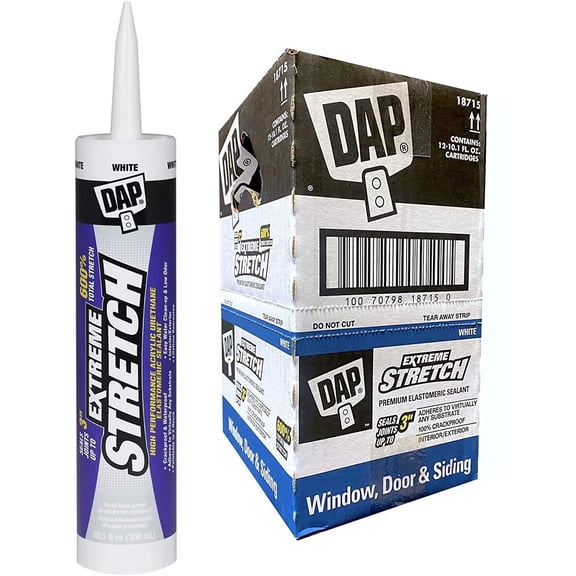 Dap 18715 12 Pack 10.1 oz. Extreme Stretch Premium Crackproof Elastomeric Sealant, White