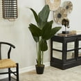 thumbnail image 3 of DecMode 57" Artificial Bird of Paradise Plant in Realistic Leaves and Black Plastic Pot, 3 of 8