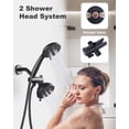 thumbnail image 5 of Wowow Single Handle 7-Spray Patterns Tub and Shower Faucet 1.8 GPM with Handheld Shower in Black (Valve Included), 5 of 8