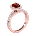 thumbnail image 2 of Mauli Jewels Rings for Women 2.34 Carat Diamond and Pear Shaped Garnet Ring Shared-prong 10K Rose Gold, 2 of 6