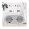 Wifi Smart Dual Socket Switch Plug Dual Socket EU Adapter Tuya Smart