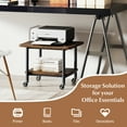 thumbnail image 6 of Topbuy 2-Tier Rolling Under Desk Printer Cart with 2 Storage Shelves Printer Stand for home office Brown, 6 of 10