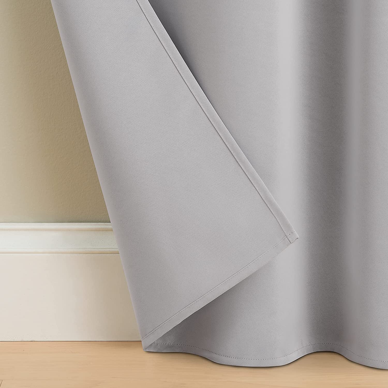 ECLIPSE Bradford Waterproof Blackout Thermal Insulated Grommet Outdoor Curtain for Patio or Porch (1 Panel), 52 in x 84 in, Grey